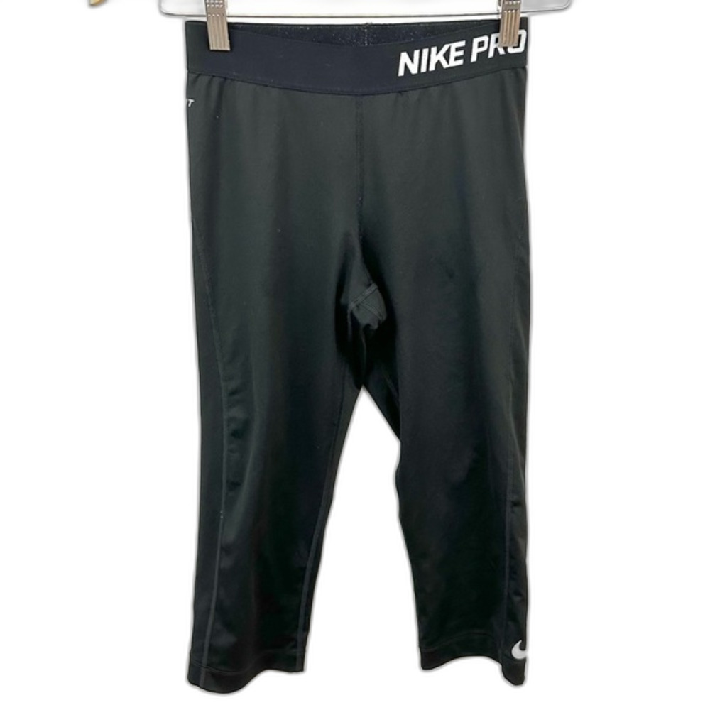 Nike Pro Dri-Fit Black Capri Workout Leggings Size Small Gym Athletic Training